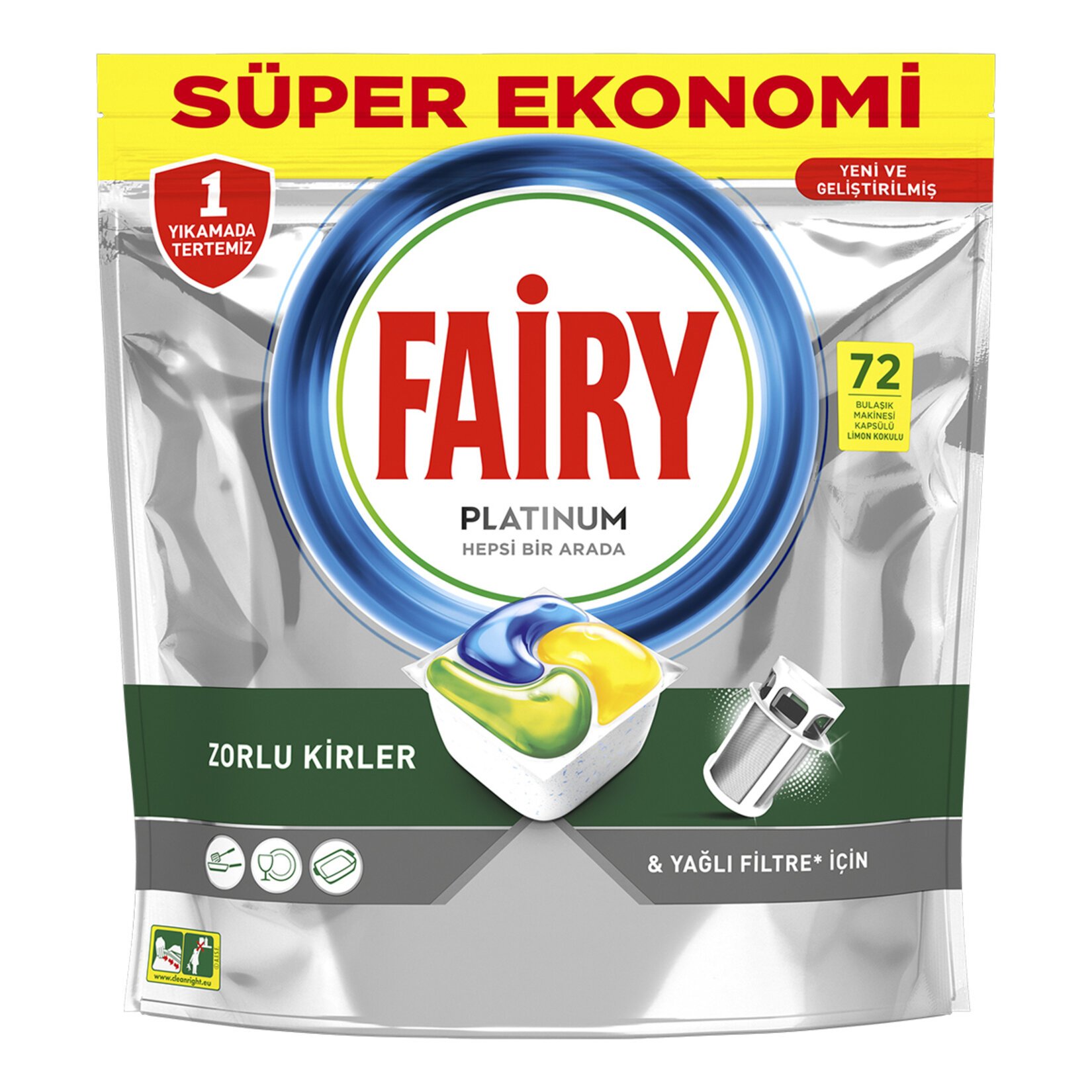Fairy Platinum 72'Li Bulaşık Makinesi Deterjanı Kapsülü